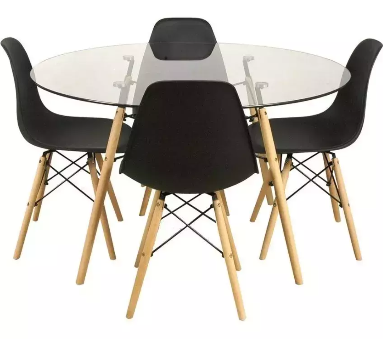 Juego Comedor Mesa + 4 Sillas Eames (1M, 1,20MTRS)