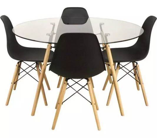 Juego Comedor Mesa + 4 Sillas Eames (1M, 1,20MTRS)